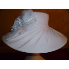 Custom Made Special Occasion/Wedding Wide Brim White Hat Fits Size 21"  eb-78557362